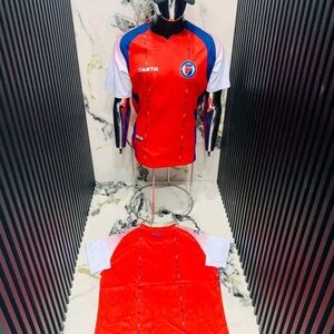 Men's Red & White Short Sleeve Jersey Shirt